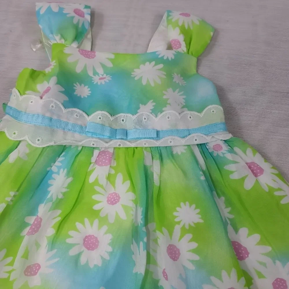 Youngland Floral Print Eyelet Dress 24 Months